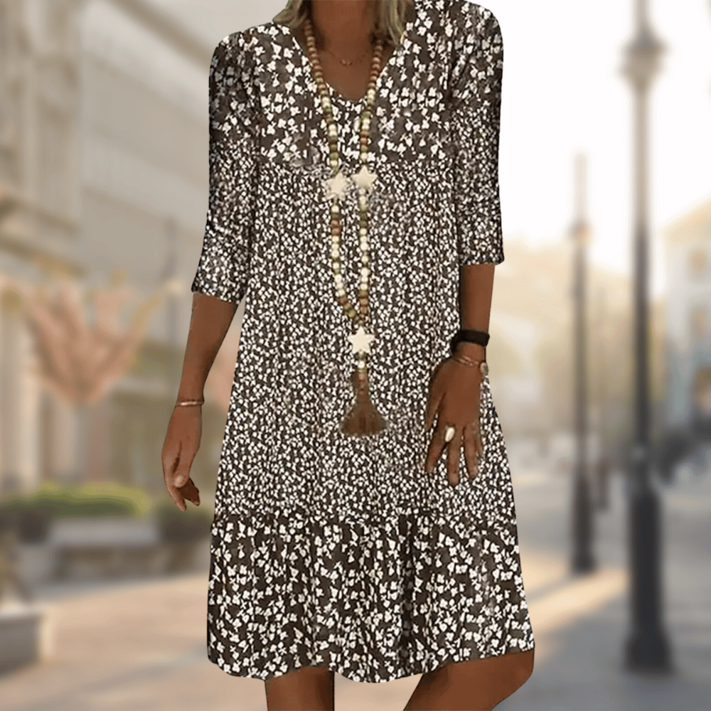 Women's V-Neck A-Line Midi Dress