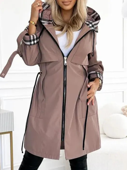 Women's Waterproof and Windproof Zip-Up Coat