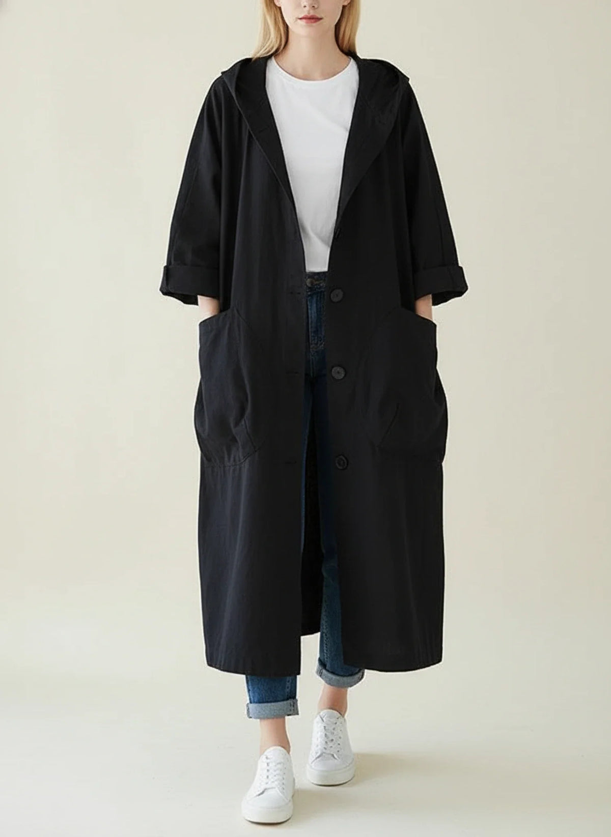 Women's Waterproof Hooded Trench Coat