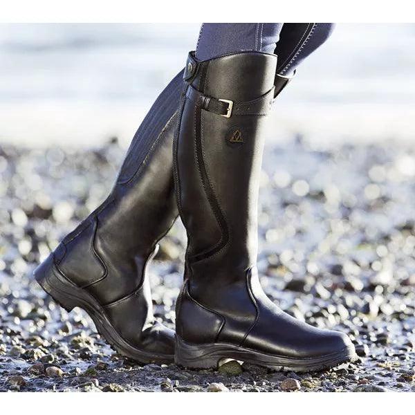 Women's Waterproof Winter High-Shaft Riding Boots with Buckle Detail