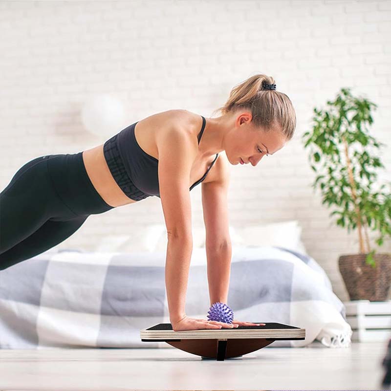 Wooden Balance Board for Strength, Balance, and Rehabilitation Training
