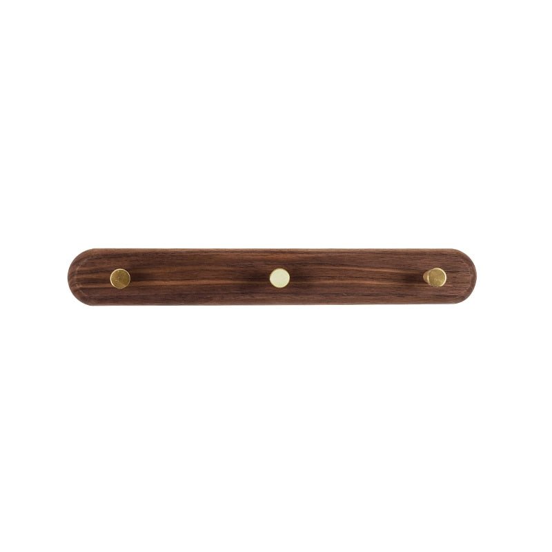 Wooden Wall Coat Rack with Brass Hooks - Modern & Stylish