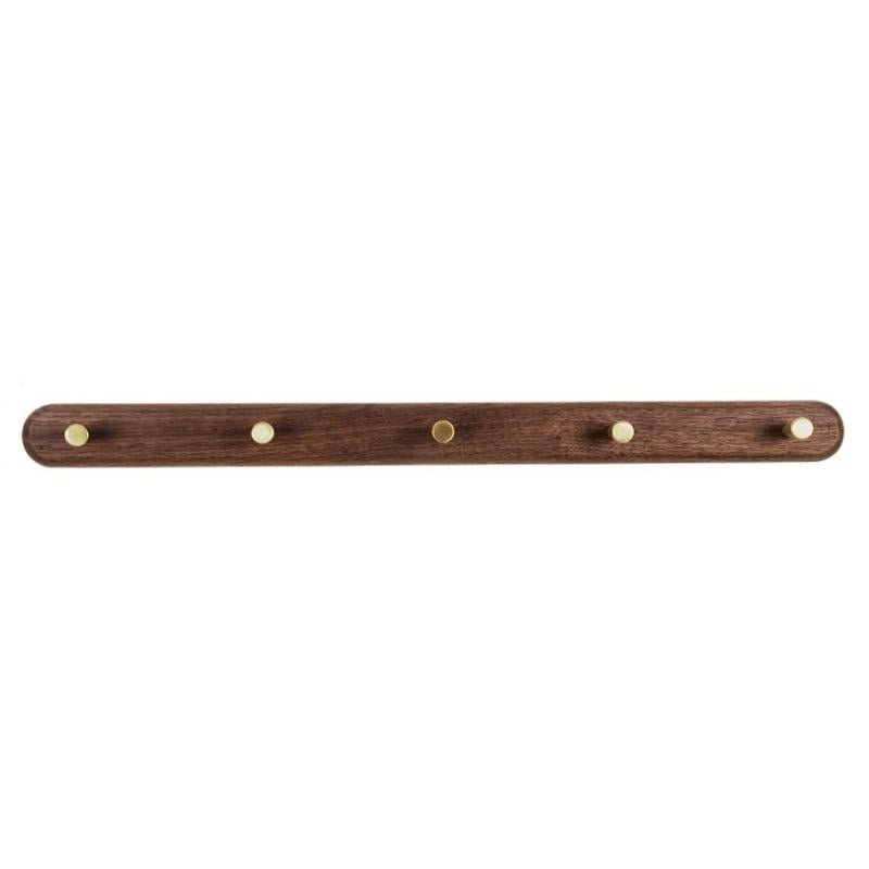 Wooden Wall Coat Rack with Brass Hooks - Modern & Stylish